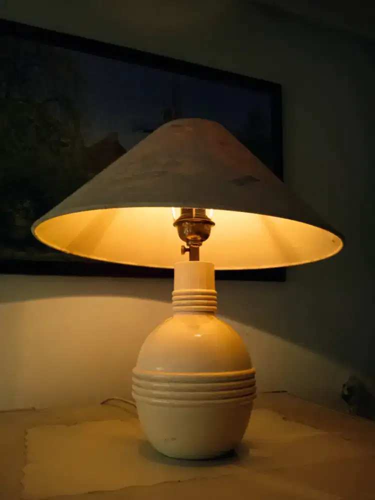 Lampu Meja Guci Keramik Vintage Polos Table Lamp Dekorasi Bagus
