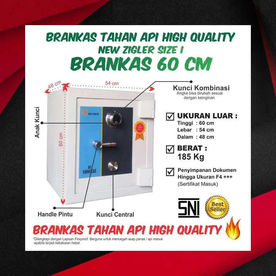 Brankas ZIGER NEW M1 Lk Kunci kombinasi Taiwan baru