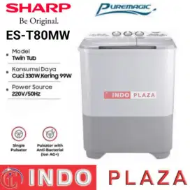 MESIN CUCI 2 TABUNG SHARP 8kg ES-T80MW