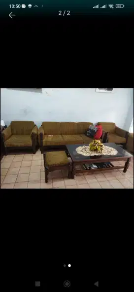 1 set kursi jati bekas tanpa Meja