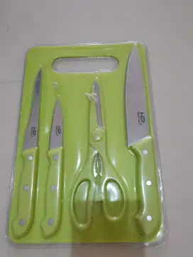 Pisau set home pro 5 pcs/pisau+ talenan+ gunting serbaguna