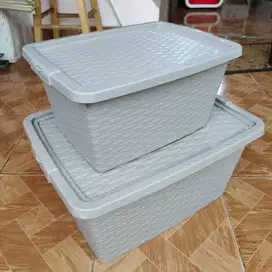 Heidrun Plastic Rattan Storage Box 10L + 20L Set
