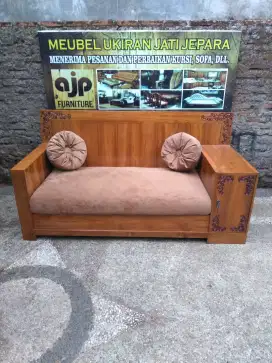 Kursi sofa 2 seater jati