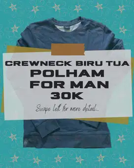 CREWNECK BIRU TUA POLHAM | FOR MAN