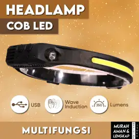 Suksestech Senter Kepala Headlamp Flashlight Motion Sensor LED COB+XPE