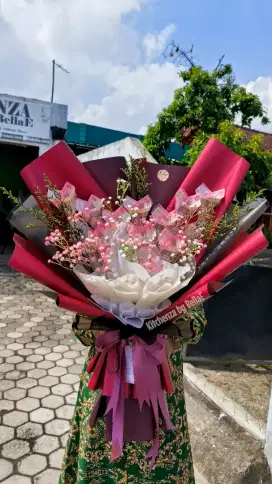 Buket uang 10 lembar bouquet wrapping Korea