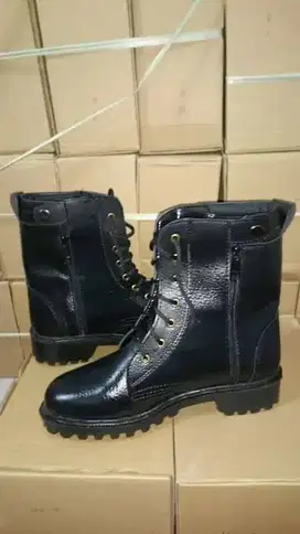 Sepatu Boots Pria PDL Satpol PP Security Satpam Kulit Sintetis Murah