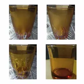 Aneka gelas coklat ukuran sedang