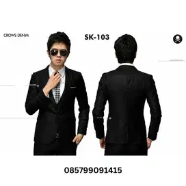 Jas Blazer Slimfit Black Peak Lapel Style - SK103