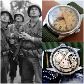 Enicar military watch WW2 1945 hamilton omega longines tag heuer seiko