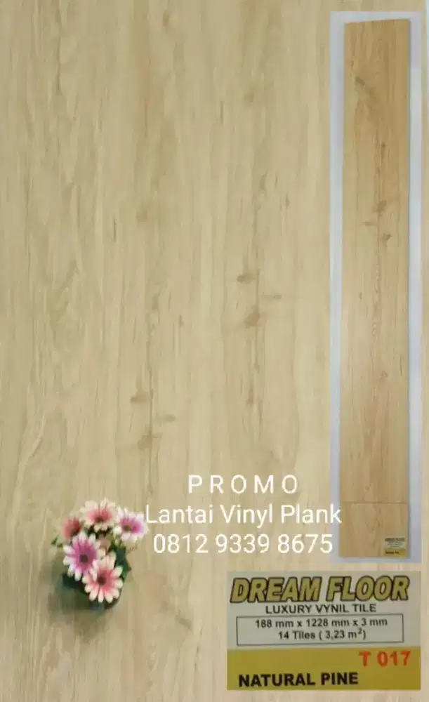 Vinyl plank tebal 3mm bahan dan terpasang
