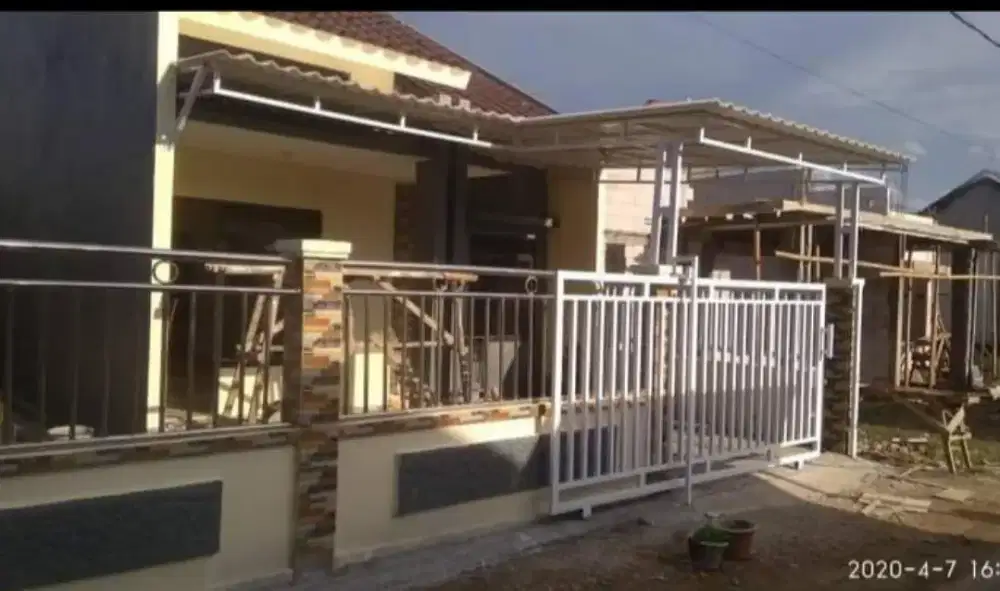 Pagar minimalis dan kanopi02