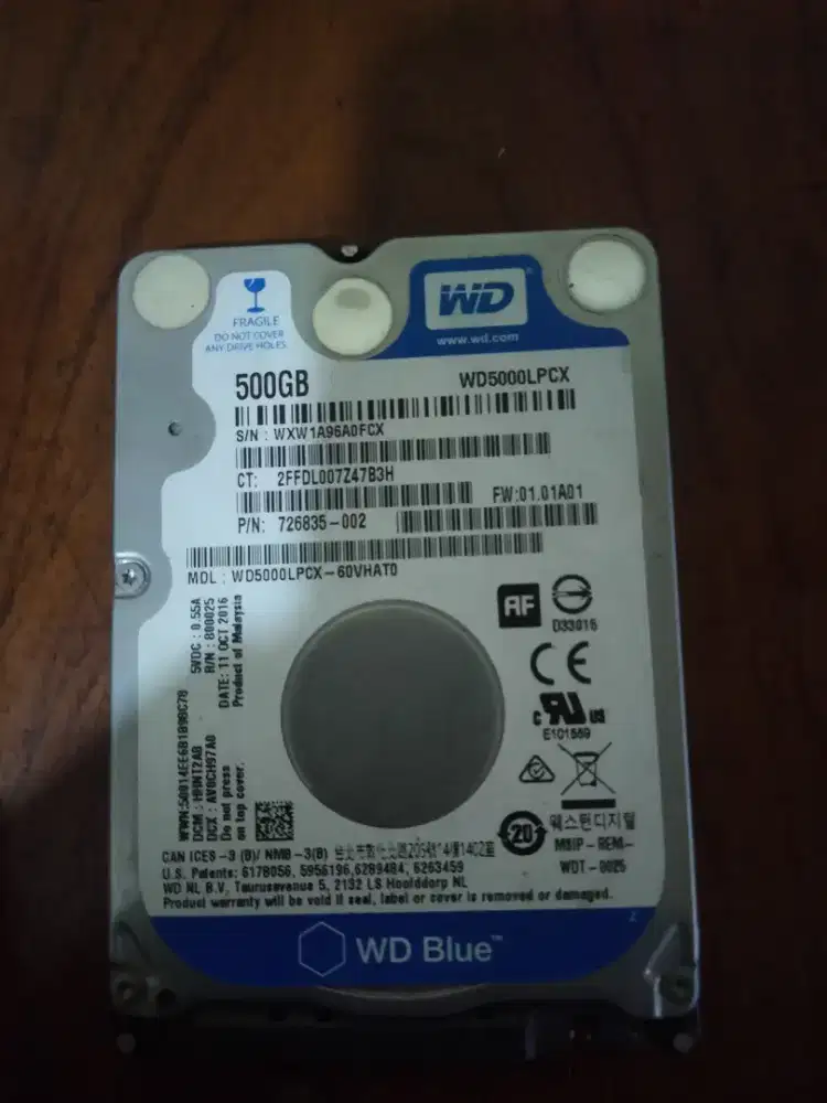 HDD laptop 2,5 inch WD 500gb slim normal , no minus no bad sektor