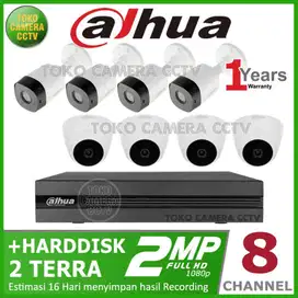 PAKET DAHUWA CCTV 8 CH AHD CAMERA 2MP