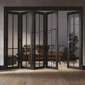 Pintu kaca lipat aluminium