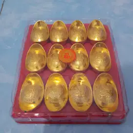 Pajangan imlek yen bao emas 1set= 12pcs