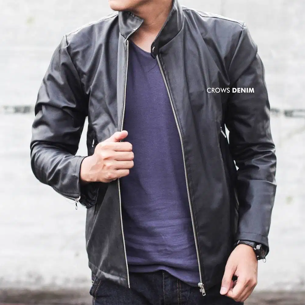 Jaket Kulit | Jaket Kulit Pria | Jaket Kulit Korea Warna Hitam