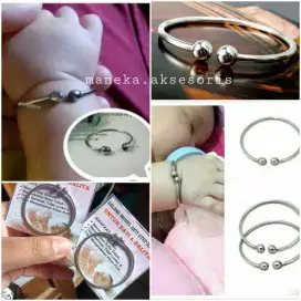 Gelang Bayi Monel Kesehatan Anti Steep Kejang Anti Karat Anti Alergi