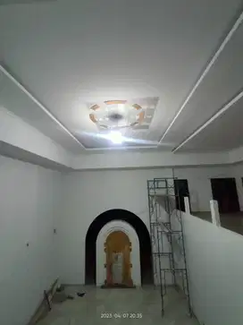 Dekorasi plafon gypsum RATA BEBAS GELOMBANG