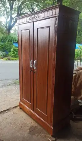 Lemari Pintu 2 Kayu Jati Finishing Melamic Alusan Top