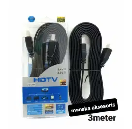Kabel HDMI 1,5m Flat 3 m 1,5 dan 3 Meter HDTV High Speed Pipih Gepeng