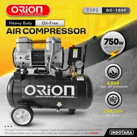 Mesin Kompresor angin 1Hp tanpa oli / silent 24L ORION DC100F