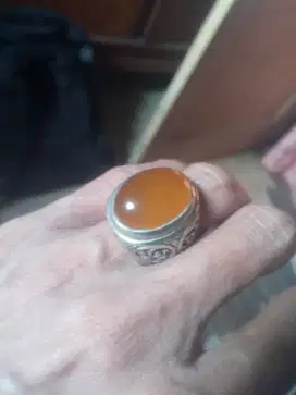 Batu cincin kalsedon batu raja chalcedony warna jeruk sunkist