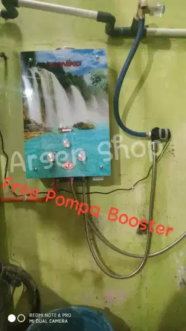 Promo Paket Water Heater Gas Niko Kaca Free Booster Mini