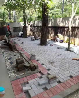 Paving Block Press Hydraulic Model Bata &amp; Hexagol 8cm Kuat