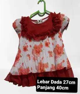 Dress Flower Renda Red 6-18 Bln