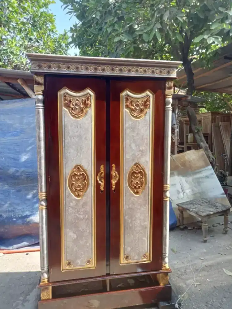 Lemari Pakaian 2pintu Jati Marmer