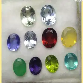 Natural batu mulia permata 10pcs apatite peridot iolite emerald berly