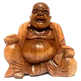 Wodden Art Maitreya Rupang Kayu Buddha Budha Sculpture Miniatur Patung