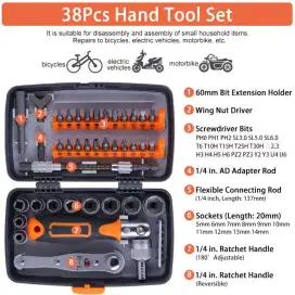 Set kunci ratchet screwdriver household repair tools38 in 1
