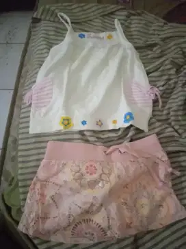 Baju sama celana putih pink