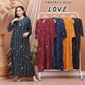 Daster Jumbo Love Daster Lengan Panjang Long Dress