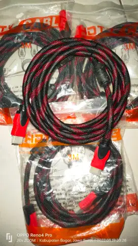 Kabel HDMI jaring 3 meter untuk stb pc laptop komputer dll