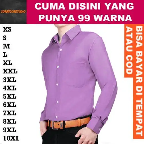 Hem Cowok Panjang Polos Formal UNGU MUDA CERAH LILAC LAVENDER TARO