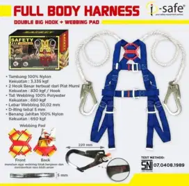 Full Body Harnes SNI Single Double Big Hook Safety Belt