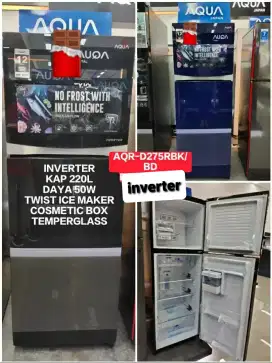 Kulkas Aqua Inverter 220 L AQR-D275RBK/BD
