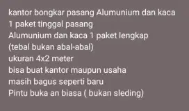 kantor bongkar pasang Alumunium dan kaca 1 paket tinggal pasang