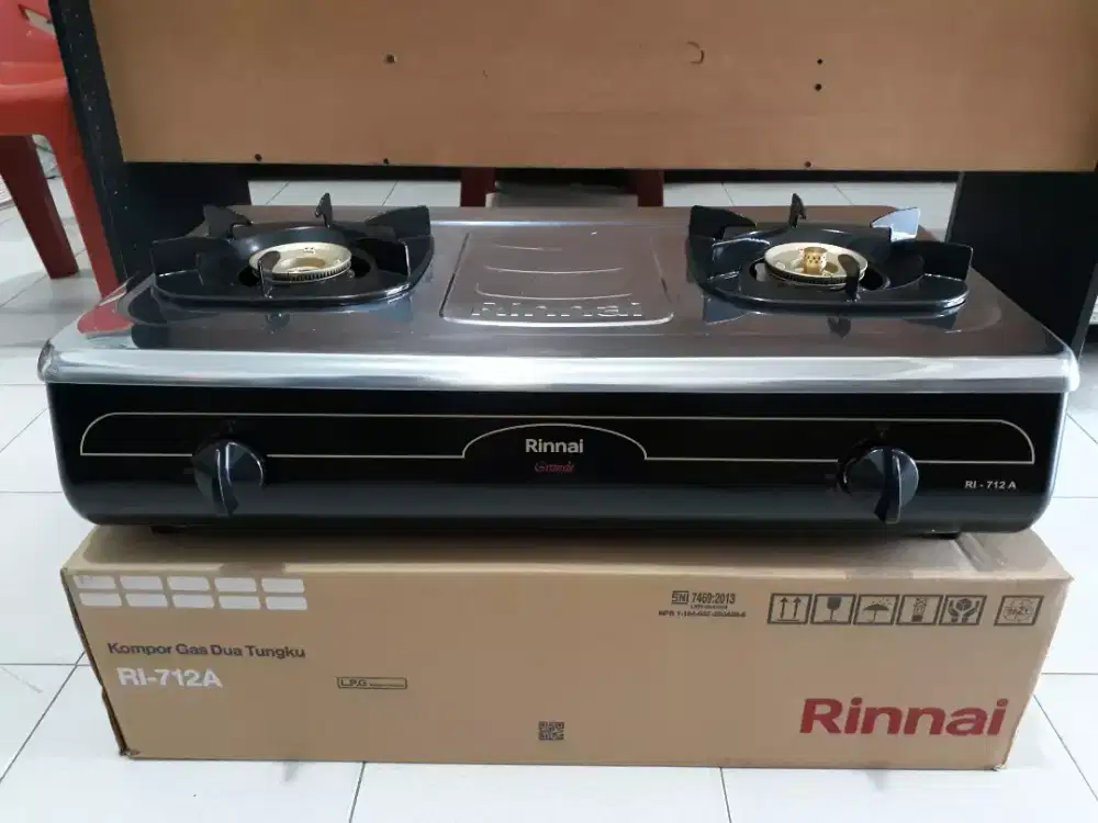 KOMPOR GAS RINNAI JUMBO 2TUNGKU RI-712A (BARU &amp; BERGARANSI 1TH)