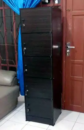 RAK SERBAGUNA 5 PINTU FULL KUNCI MH-05 BLACK