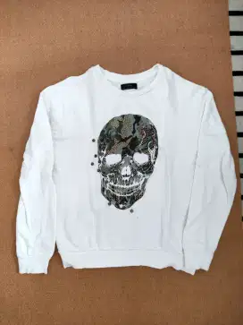 Zara crewneck studded skull camo