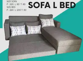 SOFA L BED MINIMALIS MEWAH