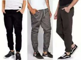 Celana Jogger Polos Cotton Twill bisa kirim dgc