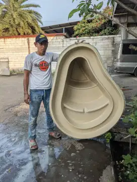 Bak kolam fiber ikan taman alami natural instant tinggal tanam 150cm