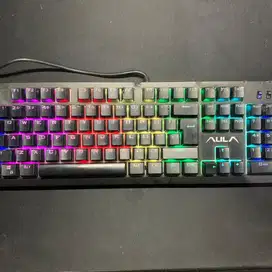 Mechanical Keyboard Aula, Keyboard Gaming, Full RGB, Minus Fisik,Murah