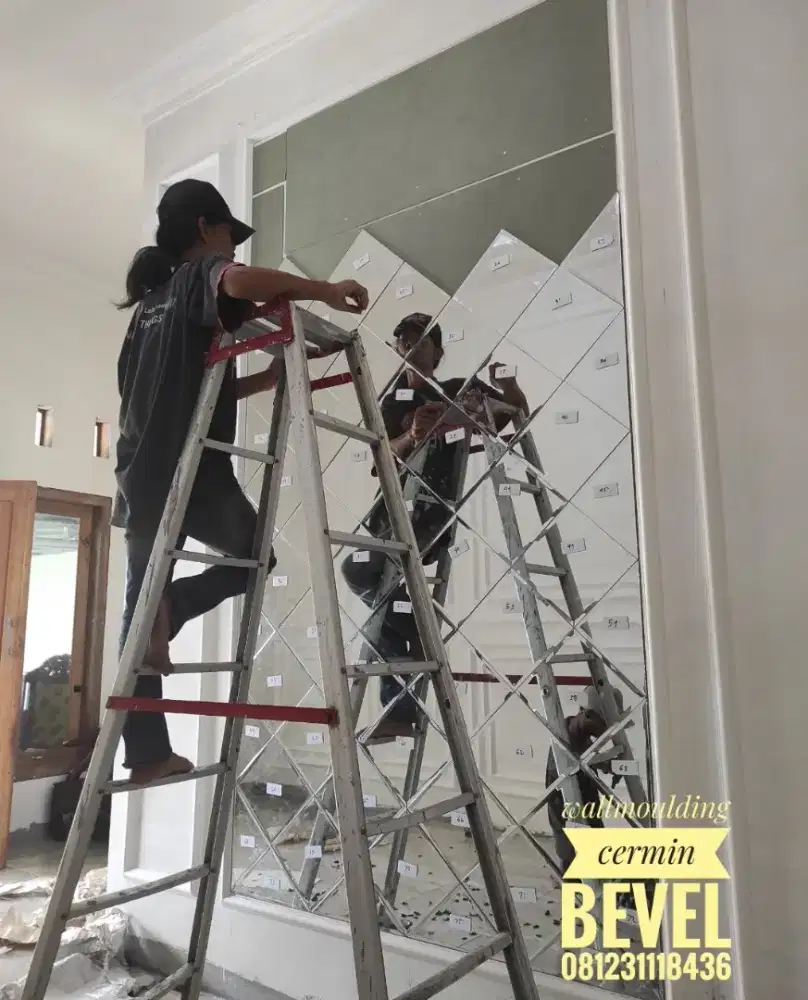 Wallmoulding dan Cermin Bevel ,garansi 2 tahun