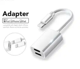 Kabel Dual Lightning Audio Charge Adapter iPhone X iPhone 8 iPh 7 HP